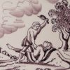 Dutch Delft biblical tile, Cain & Abel, circa 1750