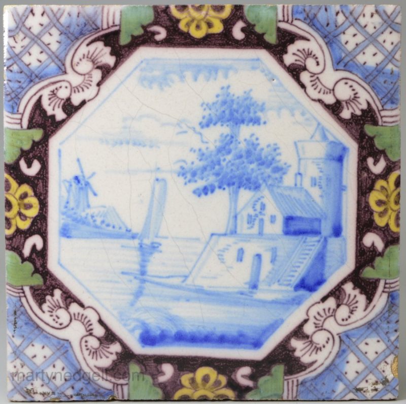 Dutch Delft tile, circa 1740