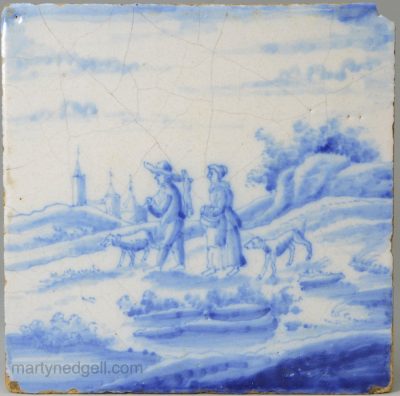 Dutch delft tile, circa 1750