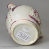 Pearlware pottery commemorative jug moulded with 'WELLINGTON' and 'BLUCHER' and decorated with pink lustre, circa 1815