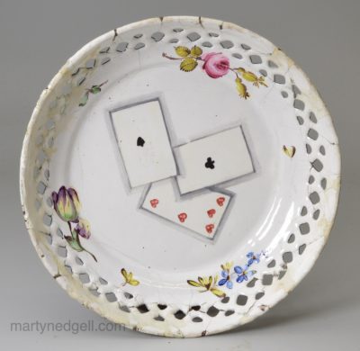 Bilston enamel card tray, circa 1780