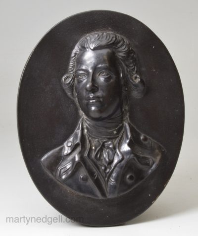 Wedgwood black basalt plaque of William Pitt the Younger, circa 1790