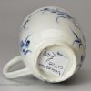 Worcester porcelain coffee cup painted with the Mansfield pattern, circa 1770