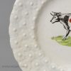 Pearlware pottery child's plate 'COW', circa 1830