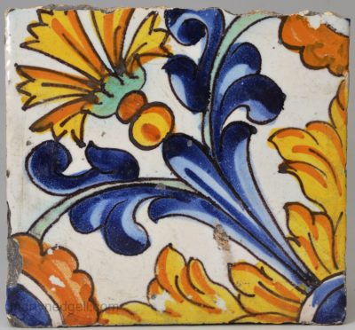 Spanish pottery toile, circa 1650, probably Catalonia