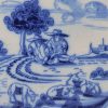 Dutch Delft tile painted with shepherds, circa 1720