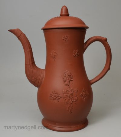 Staffordshire red stoneware coffee pot, circa 1760