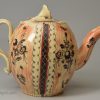 Creamware pottery chintz teapot, circa 1770