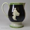 Pearlware pottery commemorative jug, Admiral Rodney, decorated with brown slip and green coloured glaze, circa 1795