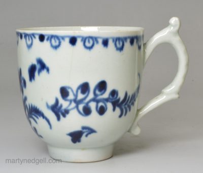 Liverpool porcelain coffee cup, circa 1780, Seth Pennington