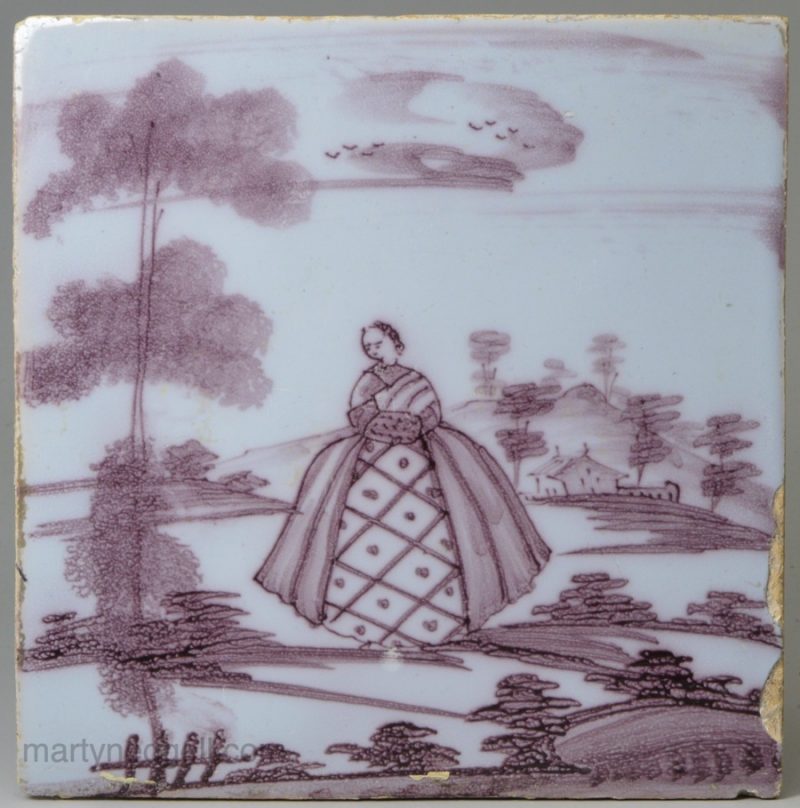 Bristol delft tile, circa 1740