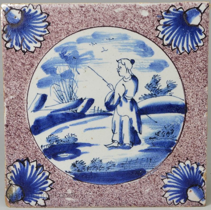 Dutch Delft tile, circa 1720