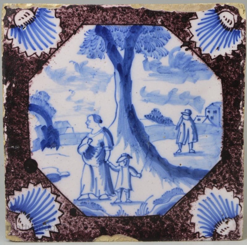 London delft tile, circa 1720