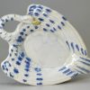 Pearlware pottery fox and goose sauce boat and stand, circa 1790