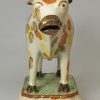 Prattware pottery cow creamer, circa 1810