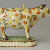 Prattware pottery cow creamer, circa 1810