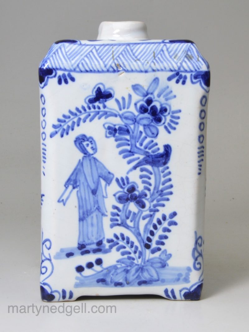 Dutch Delft tea canister, circa 1800