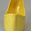 Canary yellow toy cradle, circa 1820