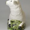 Pearlware pottery sheep decorated with oxides under the glaze, circa 1800