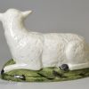 Pearlware pottery sheep decorated with oxides under the glaze, circa 1800