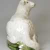 Pearlware pottery sheep decorated with oxides under the glaze, circa 1800