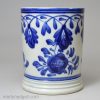 Pearlware pottery mug decorated with blue under the glaze, circa 1820