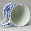 Pearlware pottery mug decorated with blue under the glaze, circa 1820