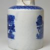 Pearlware pottery tea canister decorated with underglaze transfer prints, circa 1800