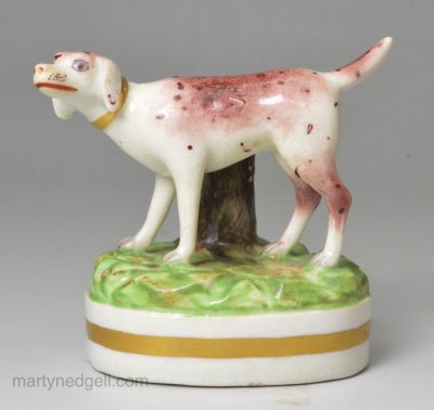 Porcelain model of a pointer, circa 1820 probably Derby