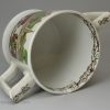 Pearlware pottery loving cup printed with a railway train, circa 1850