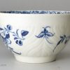 Worcester porcelain tea bowl painted with the feather Mould Floral pattern, circa 1765