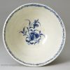 Worcester porcelain tea bowl painted with the feather Mould Floral pattern, circa 1765