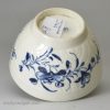 Worcester porcelain tea bowl painted with the feather Mould Floral pattern, circa 1765