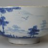 London delft bowl painted with a man flying a kite, circa 1750