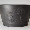 Wedgwood black basalt bowl with classical sprigs, circa 1850