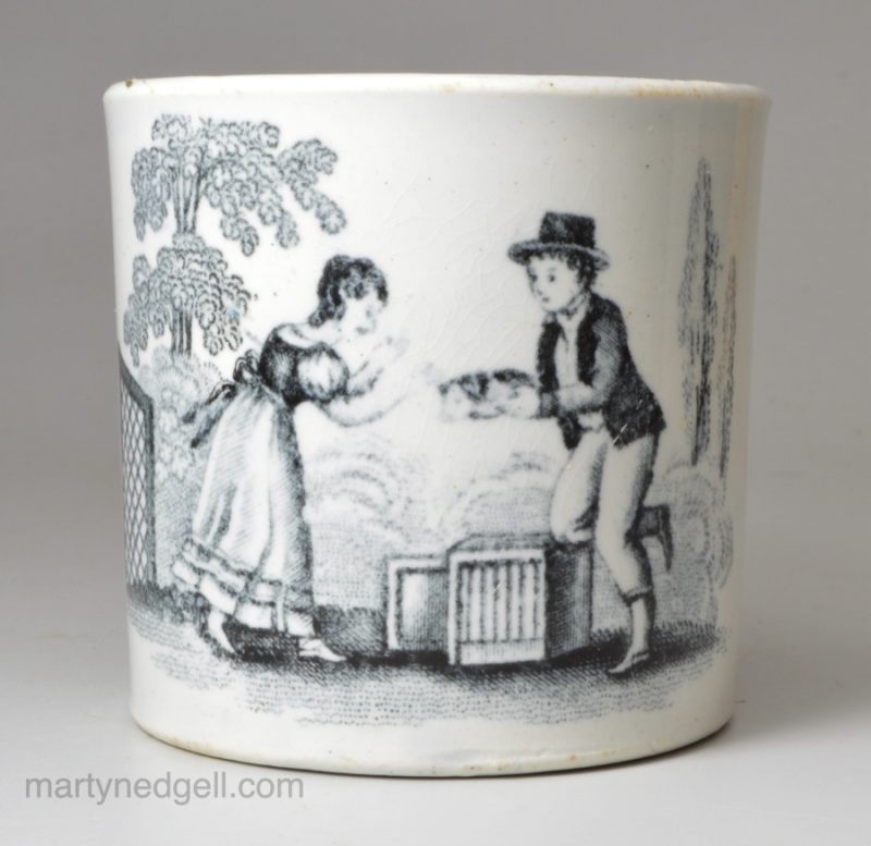 Pearlware pottery child's mug, circa 1830