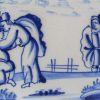 London delft biblical tile, The Return of the Prodigal Son, circa 1750