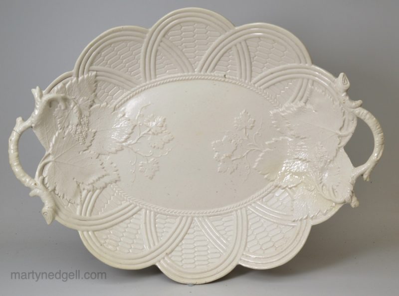 Staffordshire white salt glaze stoneware shallow bowl, circa 1760