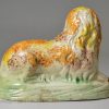 Prattware pottery lion decorated with coloured oxides under a pearlware glaze, circa 1820