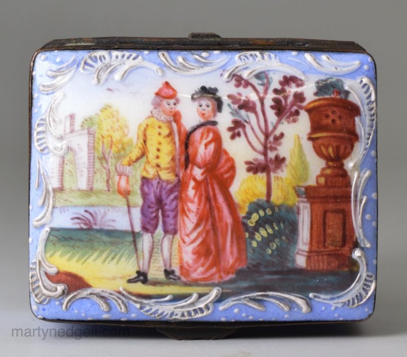 French enamel snuff box, circa 1880, Samson