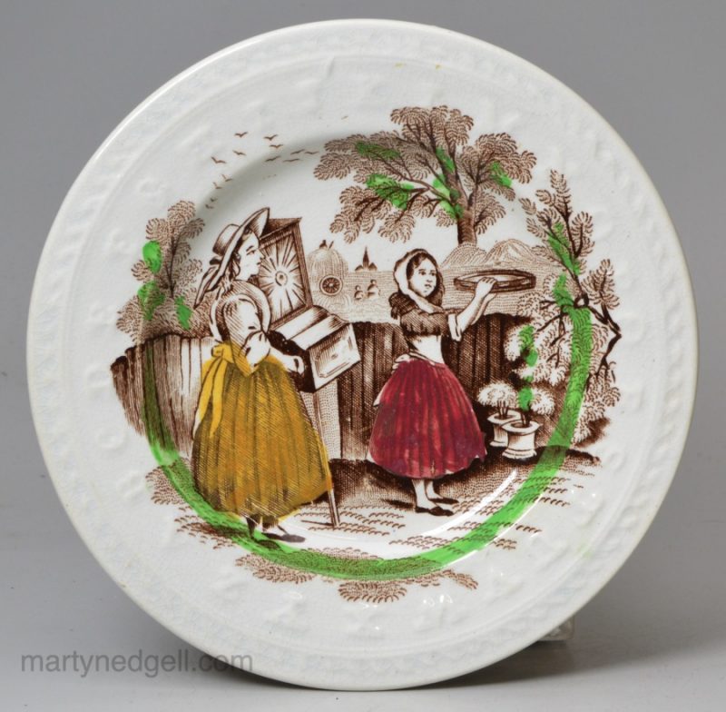 Pearlware pottery alphabet child's plate, circa 1880 Edge, Malkin & Co