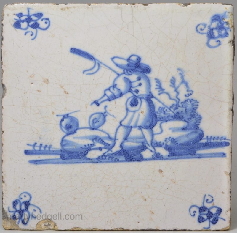 Dutch Delft tile, circa 1740