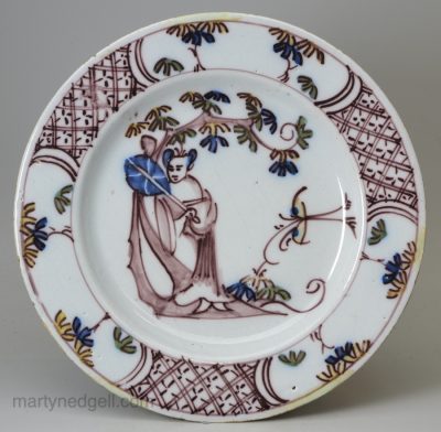 Bristol delft plate, circa 1750