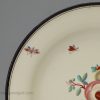 Creamware pottery plate painted with fruit, circa 1790