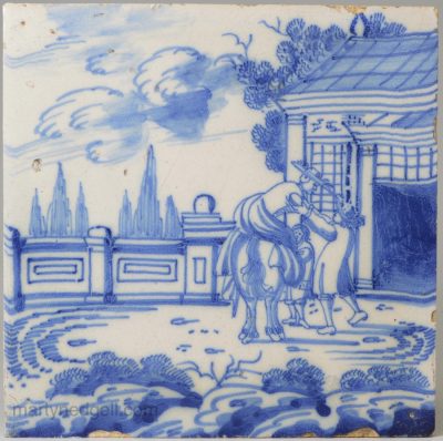 London delft tile, circa 1730