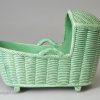 Green glazed creamware toy cradle, circa 1820