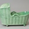 Green glazed creamware toy cradle, circa 1820