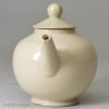 Lidless miniature Staffordshire white saltglaze stoneware teapot, circa 1750