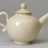 Lidless miniature Staffordshire white saltglaze stoneware teapot, circa 1750