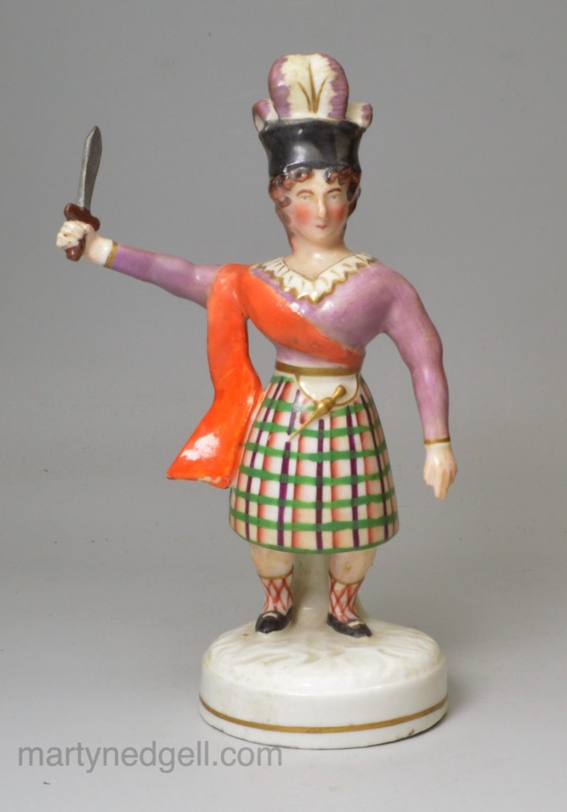 Staffordshire porcelain figure, probably of Albert Edward Prince of Wales, circa 1850